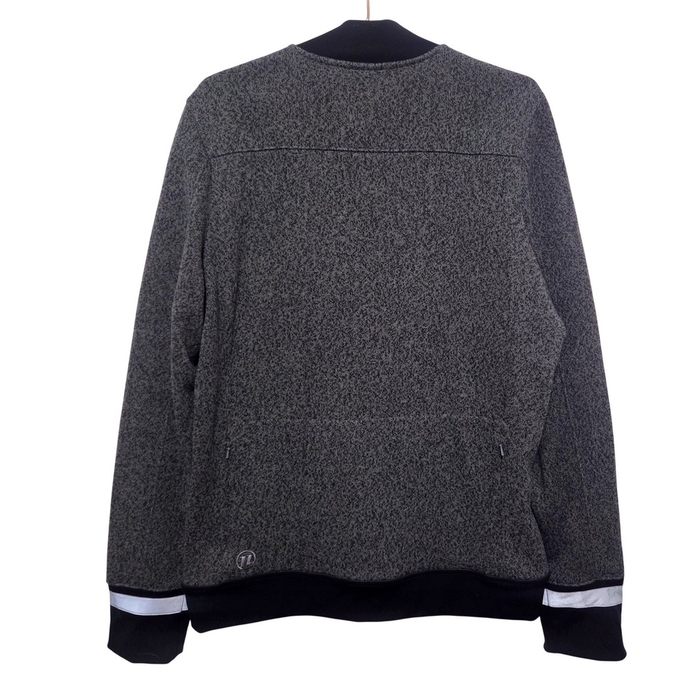 Novara Men's Large Heathered Gray Full Zip Long Sleeve Pullover Fleece Sweater - Picture 3 of 11